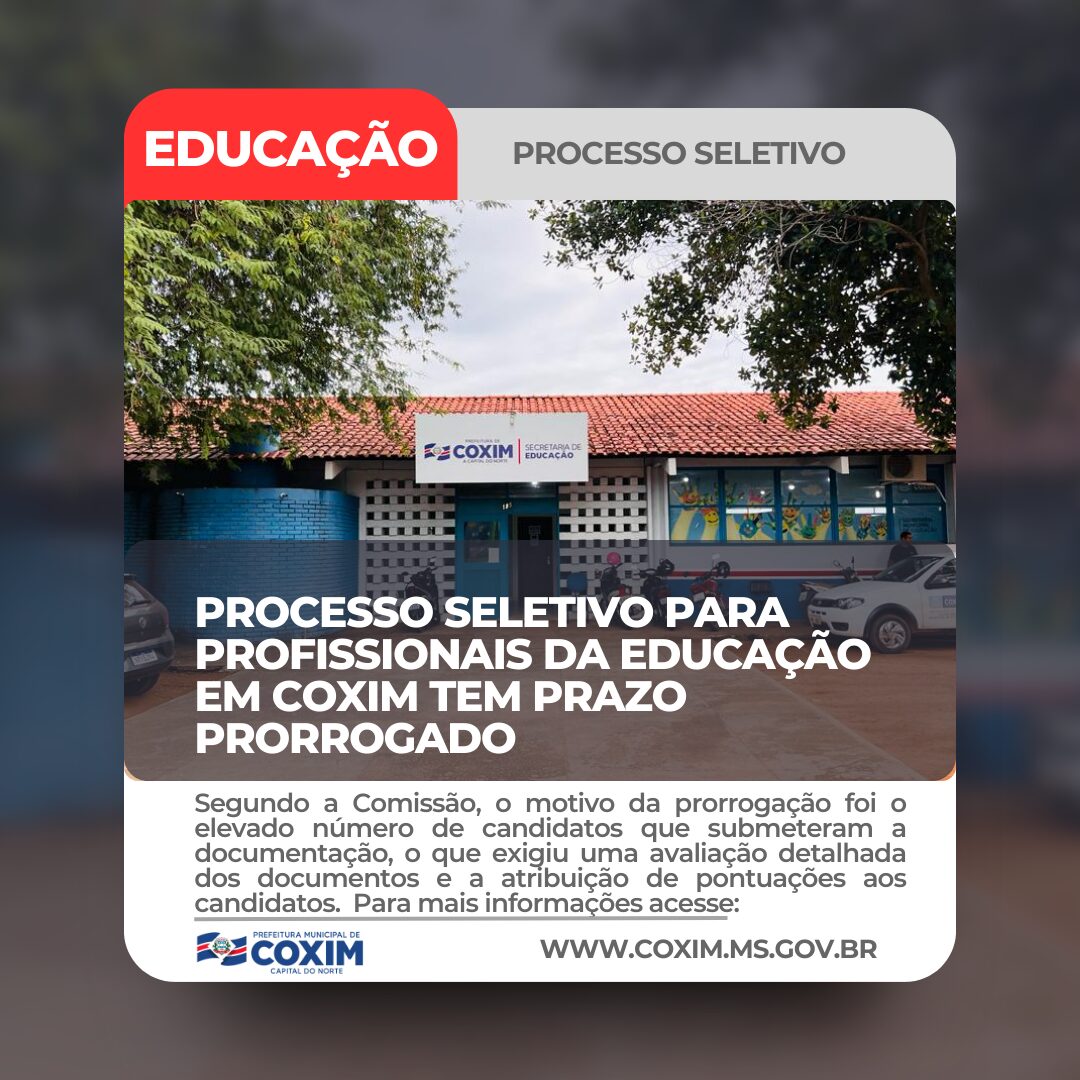 Foto: Reprodução/Prefeitura de Coxim - MS