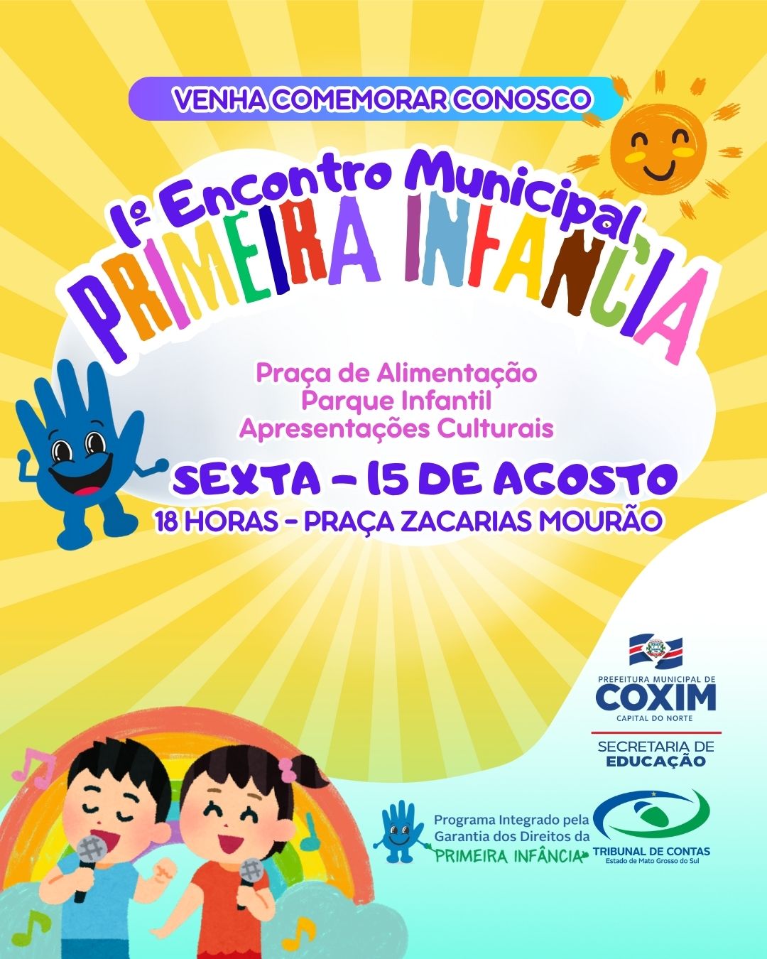 Coxim celebra a Primeira Infância com evento cultural e de convivência na Praça Zacarias Mourão