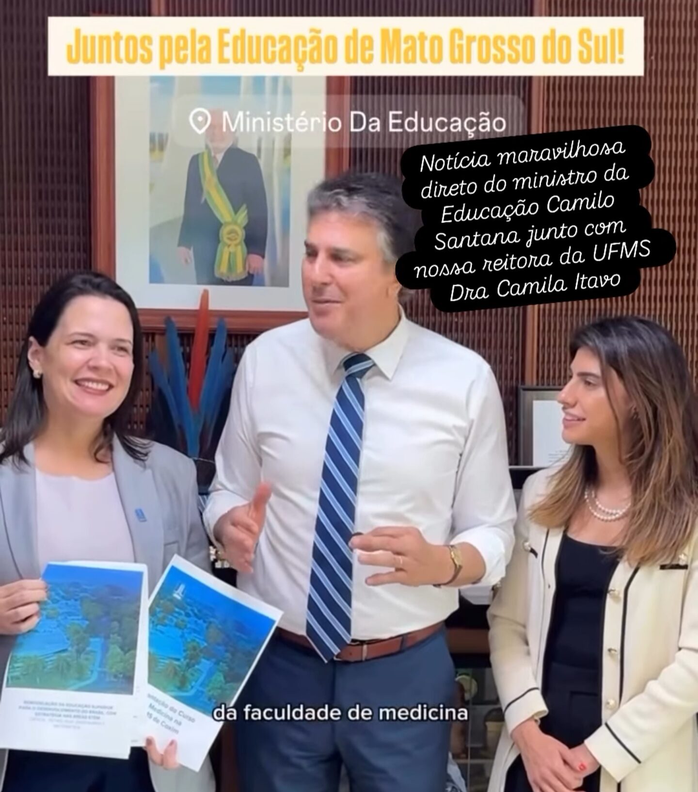 “Levaremos Medicina a Coxim”, promete Ministro da Educação em vídeo