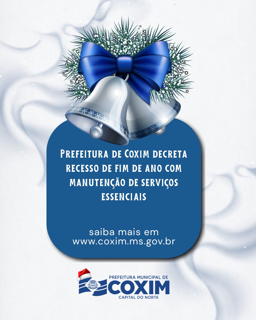 Prefeitura de Coxim decreta recesso de fim de ano com manutenção de serviços essenciais