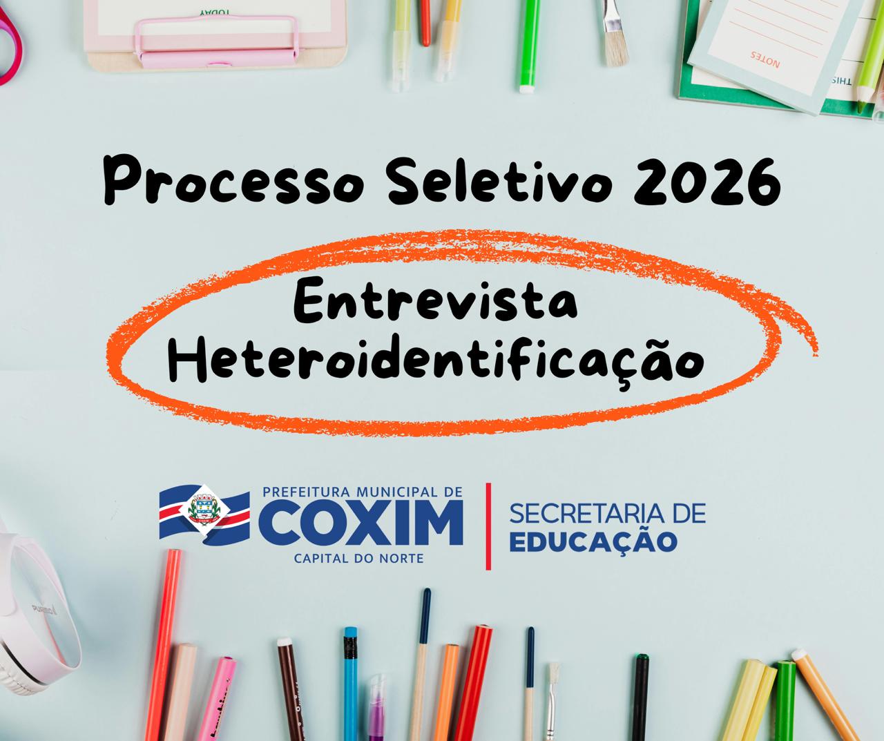 Prefeitura de Coxim convoca candidatos da Educação para etapa de heteroidentificação